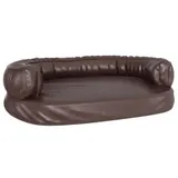 vidaXL Hundebett Ergonomisch Schaumstoff Braun 88x65 cm Kunstleder