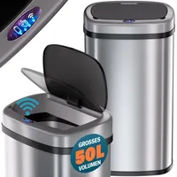 Monzana Sensor Mülleimer Edelstahl 50L