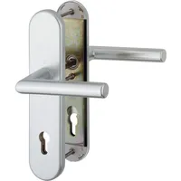 HOPPE 3889693 Sicherheits-Drückergarnitur Amsterdam-Ö-Norm Entfernung 88mm, Aluminium silber eloxiert,