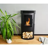 GLOW FIRE Echtfeuer-Dekokamin Ethanolkamin Göteborg Bioethanol Kamin, Kaminofen mit 2KW Heizleistung, Ethanol Standkamin mit 6h Brenndauer schwarz