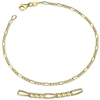 FIRETTI Goldarmband FIRETTI "Schmuck Geschenk Gold 333 Armkette Figarokette" Gr. 23, gold (gelbgoldfarben), Armbänder, Damen, 23, Gelbgold 333, Gliederarmband, Made in Germany