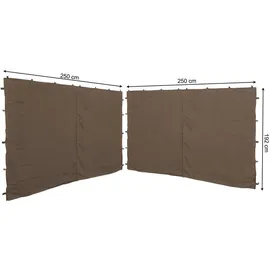 Quick Star Seitenwand für Pavillon 3x3 m 2 Stück Taupe 2,5 x 1,92 m