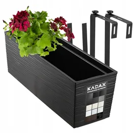 Kadax Blumenkasten 18 x 56 x 19,5 cm Schwarz