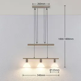 LINDBY Delira 3-flg., nickel, - Silber/Grau