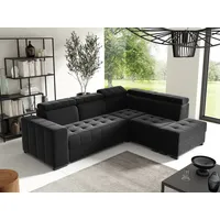Fun Möbel Ecksofa Schlafsofa Sofa CESENA Stoff Salvador Schwarz