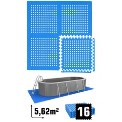 eyepower Bodenmatte »5,6 m2 Poolunterlage 16 EVA Matten Unterlegmatten«, Outdoor Set Unterlage 62x62 blau