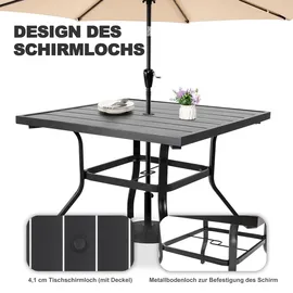 avestar Esstisch 94 x 94 x 73 cm Schwarz