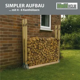 Trutzholm 2er Set Holzstapelhilfe feuerverzinkter Stahl 34 x 10 x 15 cm Silber