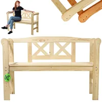 Kadax Parkbank aus Holz mit Rückenlehne 119 cm Terrasse