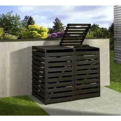 Mülltonnenbox »Mülltonnenbox 2«, aus Holz, 148x122x92cm (BxHxT), 480 Liter - grau