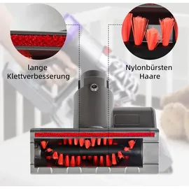 RUKHOOL mini Turbinendüse für Dyson V7 V8 V10 V11 V15 Bürste Ersatzteile Bürstenrolle für Sofa, Autositz, Sessel, entfernt Milben und Allergene