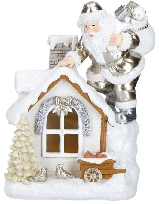 Santa mit LED Haus Variante 1