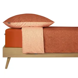 SCHIESSER Vinnie unifarben Terrakotta 135 x 200 cm + 80 x 80 cm