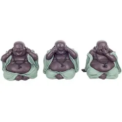 Signes Grimalt  Statuetten und Figuren Figur Buddha Sieht / Hört / Sprecht Nicht 3 Einheiten  in Blau, Einheitsgrösse