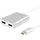 helos Splitter USB 3.1 Type-C/2x HDMI 4K 0 cm Silber