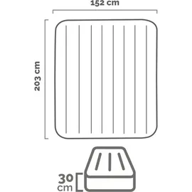 Intex Prestige Mid-Rise, Aufblasbare Matratze mit Ventil, Geeignet für 2 Person, PVC, Mehrfarbig, 152x203x30 cm