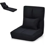 Costway Bodenstuhl mit Rückenlehne 100 x 100 x 100 cm Schwarz