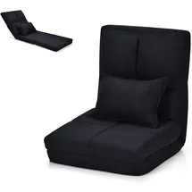 Costway Bodenstuhl mit Rückenlehne 100 x 100 x 100 cm Schwarz