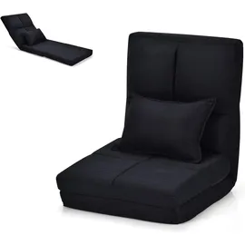 Costway Bodenstuhl mit Rückenlehne 100 x 100 x 100 cm Schwarz
