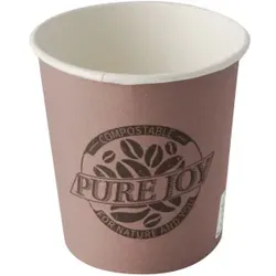 Papstar Pure Joy Trinkbecher, Pappe, Biologisch abbaubare Trinkbecher, 1 Packung = 80 Stück, 100 ml