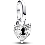 Pandora ME Schlüsselloch Herz Mini-Charm-Anhänger aus Sterling Silber mit Zirkonia, Kompatibel ME und Moments Armbändern, 793086C01