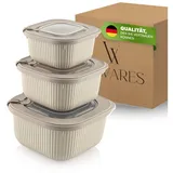 viwares Frischhaltedose beige 1,1 l 3-tlg.