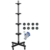 PROREGAL Fahrbarer Felgenbaum CARRERO für Autoreifen bis 225 mm, HxBxT 115,5x46x46cm, bis zu 4 Reifen, Schwarz, Reifenständer, fahrbar