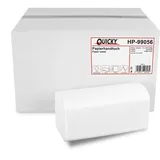 Quicky 3.000 Blatt Papierhandtücher 2-lagig, Zellstoff ZZ/V-Falz, 24 x 21 cm, hochweiß, | Falthandtuch, Handtuchpapier