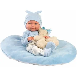 Babypuppe LLORENS "Nico mit Kissen, blau, 40cm" Puppen bunt Kinder Babypuppen Made in Europe