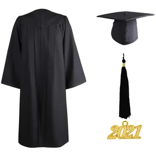 Abschluss Talar Mit Hut Graduation Robe Bachelor Für Erwachsene Master Kostü Geschenke 2021 Absolventen Akademischer Matte University Bachelor High School, Zeremonielle Unisex Bachelor Quaste Anzug