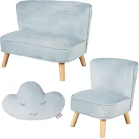 roba roba® Kindersitzgruppe „Lil Sofa” enthält Kindersofa, Kindersessel & Dekokissen in Wolkenform