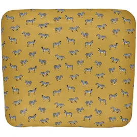 Meyco Baby Zebra Animal Wickelauflagenbezug (weich und hautfreundlich, aus 100% Baumwolle, waschbar, einfache Pflege, trocknergeeignet, Größe: 85 x 75 cm), Honig Gold