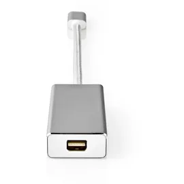 Nedis USB 3.2 Gen 1 | USB-CTM Stecker | Mini DisplayPort Buchse | 0.20 m | rund | Vergoldet | Geflochten | Nylon | Silber | Verpackung mi