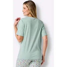 wäschepur Kurzarmshirt Schlafanzug-Shirt Grün (Kalkmint) 36/38