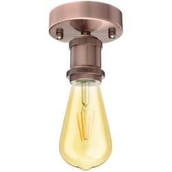 ledscom.de Vintage E27 Lampen-Fassung RETRA, bronze, rund, inkl. E27 Lampe Vintage Retro gold 3,83W extra-warm-weiß 489lm
