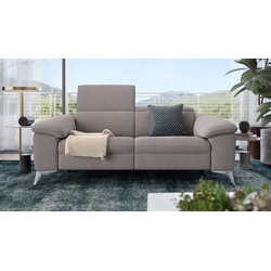 Stoff 2 Sitzer Couch STELLA mit Relaxfunktion - Grau