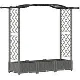 vidaXL Hochbeet mit Rankgitter und Dach 169 x 40 x 125 cm Hellgrau