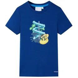 Kinder-T-Shirt Dunkelblau 92 – Bequem & verspielt mit Krokodil-Print - 92