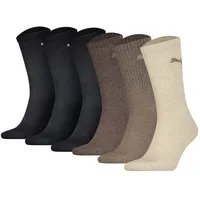 Puma Tennissocken 6er Pack Braun/Schwarz/Weiß 43-46