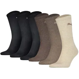 Puma Tennissocken 6er Pack Braun/Schwarz/Weiß 43-46