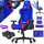 Kesser KESSER® Gaming Stuhl Ergonomisch Bürostuhl mit Kopfstütze & Lendenkissen Racing Gamer Stuhl 150kg belastbar Armlehne 360° Drehbarer Schreibtischstuhl Gaming Chair + Gummi-Rollen