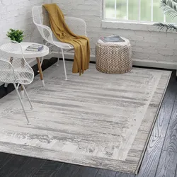 Teppich SEHRAZAT "Lexa 7000", grau, B:120cm H:9mm L:170cm, Kunstfaser, Teppiche, elegantes Vintage Design, prachtvoller 3D-Effekt, Wohnzimmer