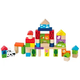 New Classic Toys Viga 50285 50-teiliges Block-Set - Bauernhof