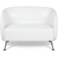 HJH Office Lounge Sofa ST. Lucia Kunstleder 2-Sitzer Sofa mit weicher Polsterung, besonders bequem, 713401, Weiß