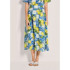 Madeleine Faltenrock Damen Zitronen-Design Blau 40