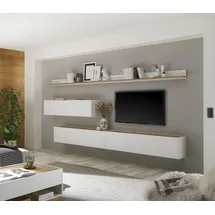 Home Affaire Wohnwand HOME AFFAIRE "City/Giron, moderne Anbauwand, Komplettset in vielen Farben verfügbar", weiß, B:340cm H:180cm T:30cm, Holzwerkstoff, Kastenmöbel-Sets, Wohnwand, enthält drei Hängeschränke & zwei Wandboards