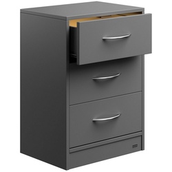 Casaria Nachttisch Eloise (1-St), mit LED 3 Schubladen Kabelführung Wandbefestigung Boxspringbett grau 39 cm x 54 cm x 28 cm