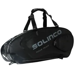 Solinco Racketbag Tour Team Blackout (Schlägertasche, 2 Hauptfächer, Thermofach) schwarz 6er