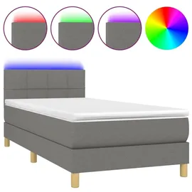 vidaXL Boxspringbett 100 x 200 cm Dunkelgrau
