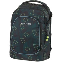 Walker 42122-363 - Schulrucksack Campus Evo 2.0 "Green Polygon" mit 3 Fächern, Zippfach am Rücken, Schultasche inkl. Rücken-Polsterung, höhenverstellbares Tragesystem, verstellbaren Gurten